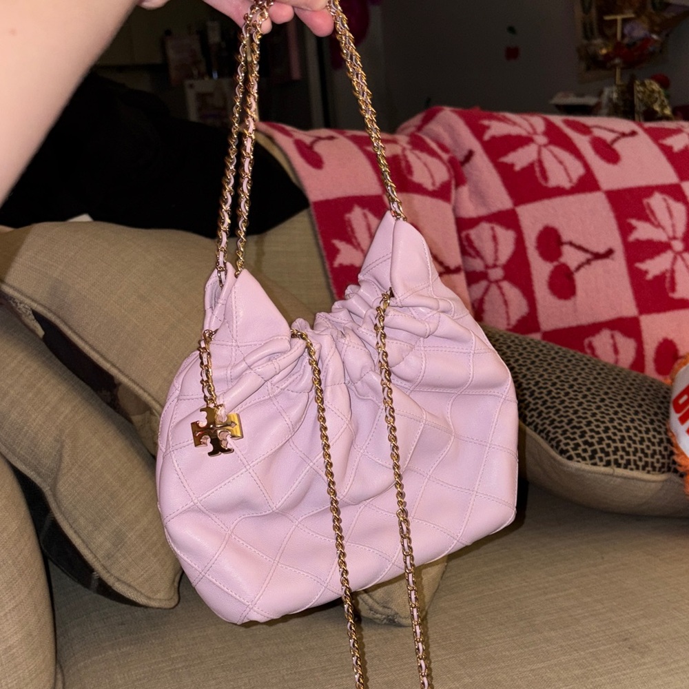 Tory Burch Light Purple Quilted Shoulder Bag